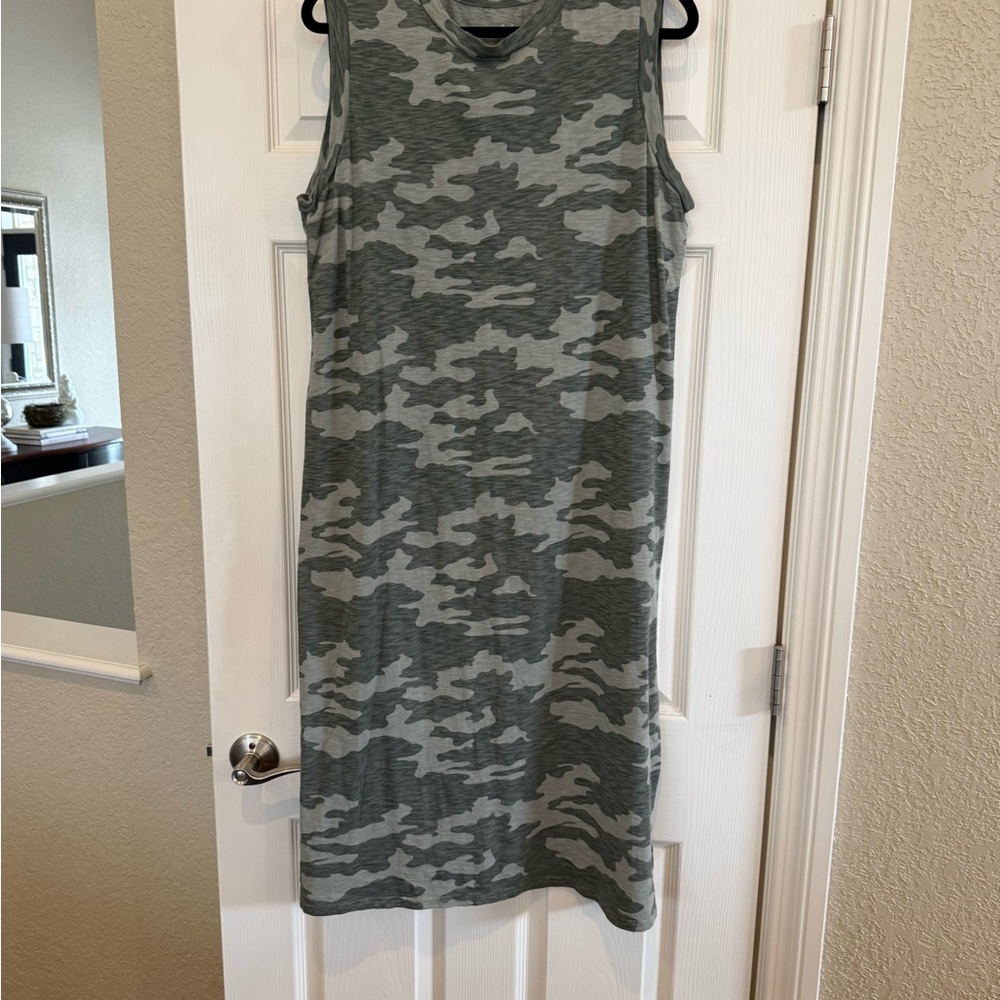Universal Thread Green Camo Midi Tank Dress
